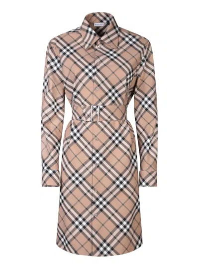BURBERRY BURBERRY DRESS WITH CLASSIC COLLAR AND COORDINATED BELT