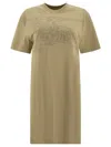 Burberry Ekd Embroidered T-shirt Dress In Green