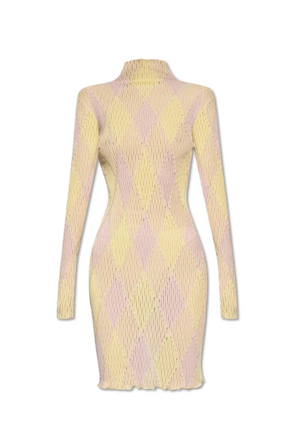 Burberry Dress With Standing Collar In Gold | ModeSens