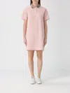 Burberry Piquet Polo Dress Checked Collar Short Sleeves In Pink
