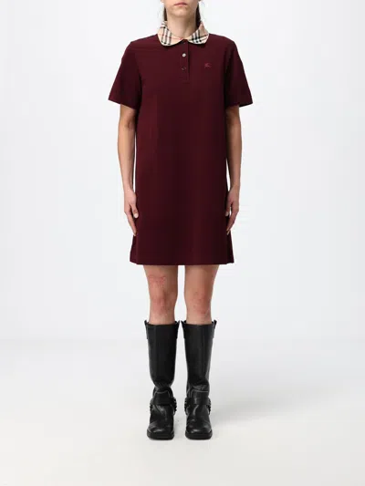 Burberry Dress Woman Color Red In Animal Print