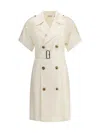 Burberry Waist Belted Short Sleeves Epaulettes Lapels