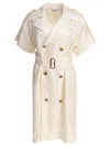 Burberry Waist Belted Short Sleeves Epaulettes Lapels