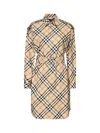 Burberry Ladies Vintage Check Stretch Cotton Button-down Collar Shirt In Beige