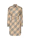 Burberry Ladies Vintage Check Stretch Cotton Button-down Collar Shirt In Beige