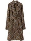 Burberry Check Silk Blend Trench Dress In Beige