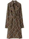 Burberry Check Silk Blend Trench Dress In Beige