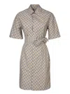 Burberry Mini Check Sand Polo Dress In Beige