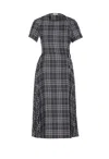 Burberry Meryl Check Pleated Midi Wrap Dress In Black