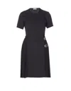 Burberry Ada Pleated Wrap Mini Dress In Black