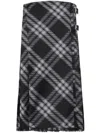 Burberry Midi Dress With Check Pattern In Black