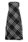 Burberry Midi Dress With Check Pattern In Black