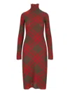 Burberry Ered Wool Blend Midi Dress In Green