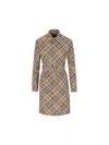 Burberry Waist Belted Shirt Dress With Checked Pattern In Linden Ip Check