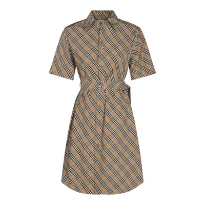 Burberry Dresses In Sand Ip Check