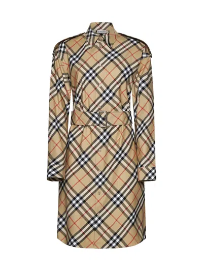 Burberry Dresses In Sand Ip Check