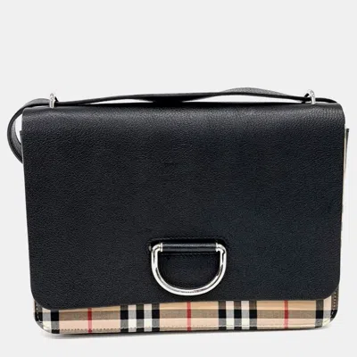 Pre-owned Burberry D-ring Black Multicolor Leather Shoulder Bag