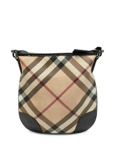 Pre-owned Burberry Dryden Supernova Check Shoulder Bag In Neutrals