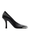 Burberry Pointed Toe Stiletto Metal Detail In Black
