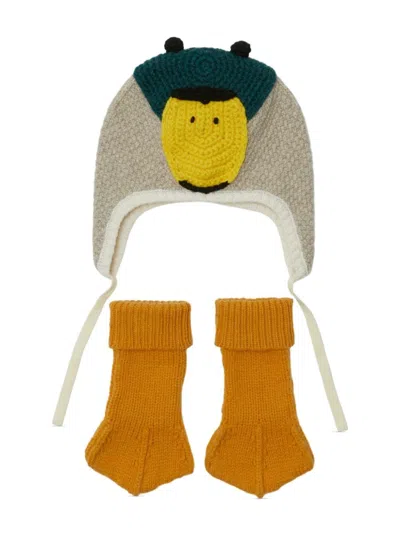 Burberry Babies' Duck Wool Two-piece Gift Set In Multi