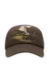 Burberry Duck Gabardine Baseball Cap Juniper In Brown