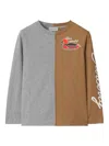 Burberry Duck Colourblock T-shirt In Brown