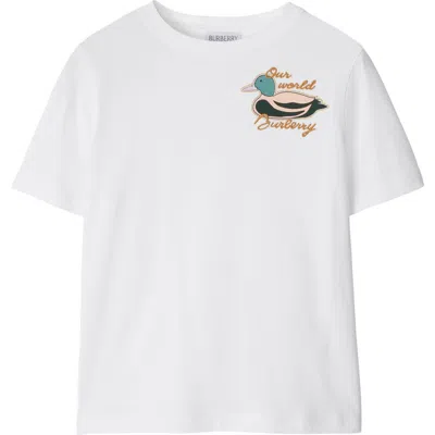 Burberry Kids'  Duck Cotton T-shirt