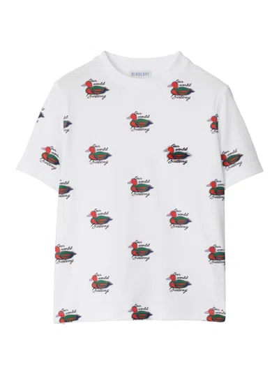 Burberry Kids' Duck Cotton T-shirt In White