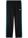 Burberry Duck-embroidered Side-stripe Track Pants In Black