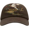 Burberry Brown Duck Gabardine Baseball Cap In Black