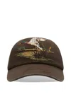 Burberry Brown Duck Gabardine Baseball Cap In Black
