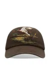 Burberry Brown Duck Gabardine Baseball Cap In Black
