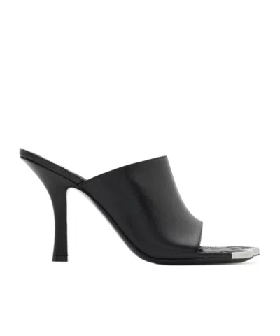 BURBERRY BURBERRY OPEN-TOE SLIP-ON HEELED MULES