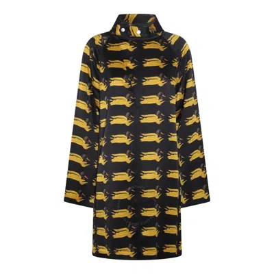 Burberry Duck Print Silk Minidress In Multi