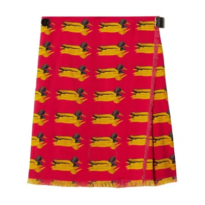 BURBERRY BURBERRY DUCK PRINT WOOL MINI SKIRT