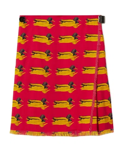 BURBERRY DUCK-PRINT WOOL MINISKIRT