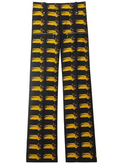 BURBERRY DUCK-PRINT WOOL TROUSERS
