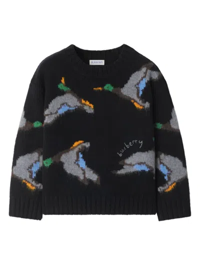 Burberry Kids' Duck Sweater In Black