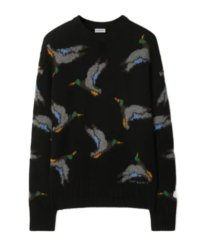 BURBERRY BURBERRY DUCK INTARSIA-KNIT CREWNECK JUMPER