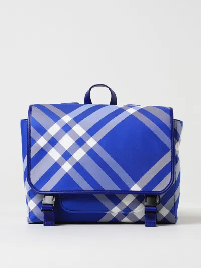 Burberry Kids Blue Check Backpack