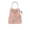 Burberry Mini Tb Leather Bucket Bag In Pink