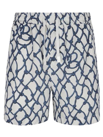 Burberry Dynamic Patterned Silk Shorts In Multi