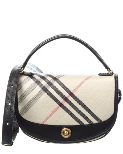 Burberry E-canvas & Leather Shoulder Bag