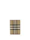 BURBERRY E-CANVAS CARD HOLDER WITH VINTAGE CHECK PRINT