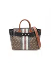 Burberry E Canvas Monogram Stripe Belt Tote Bag In Multi