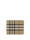 BURBERRY E-CANVAS WALLET WITH VINTAGE CHECK PRINT
