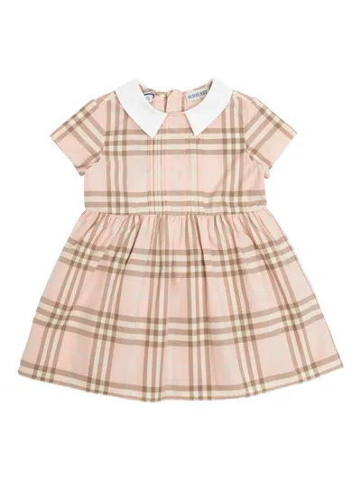 Burberry Babies' Eadelle Check-pattern Dress In Pink