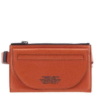 Pre-owned Burberry Earthy Orange Men's Olympia Location-print Belt Bag 8042279