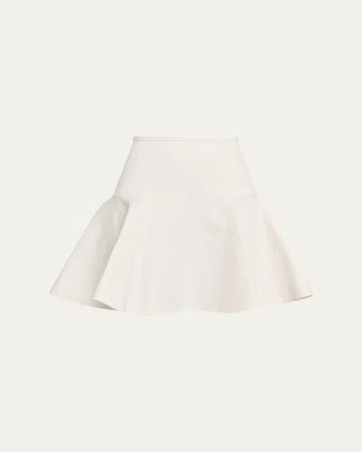 Burberry Ebony Cotton Twill Flare Mini Skirt In Gray