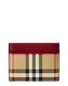 Burberry Check Pattern Compact Credit Card Case In Brown